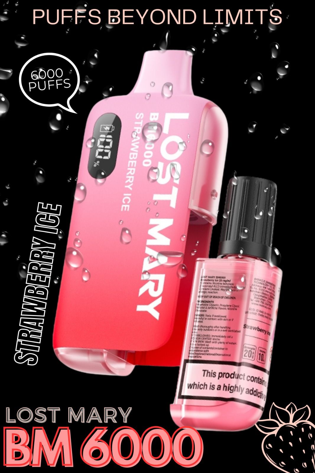 ivg pro prefilled pods Strawberry+ LOST MARY MT35K Turbo Vape main image 0