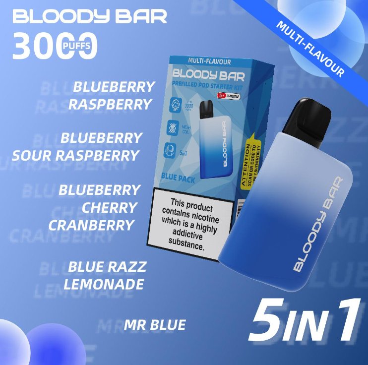 yeovil vape shop Blueberry Cherry Cranberry Bloody Bar 30K Triple-Twist Kit