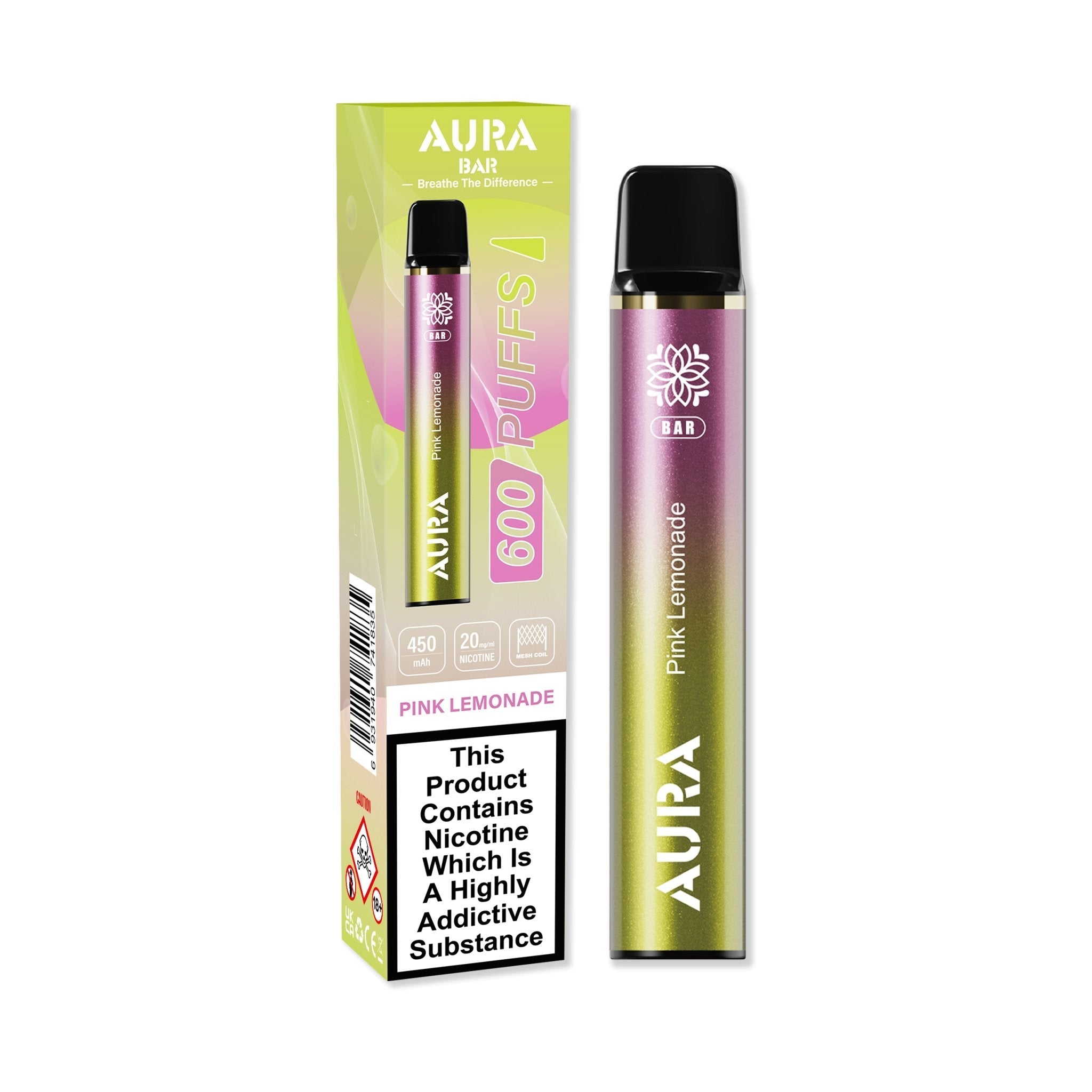 Aura Bar 600 Puffs Disposbale Vape By Crystal Prime - Box of 10 #Simbavapes#