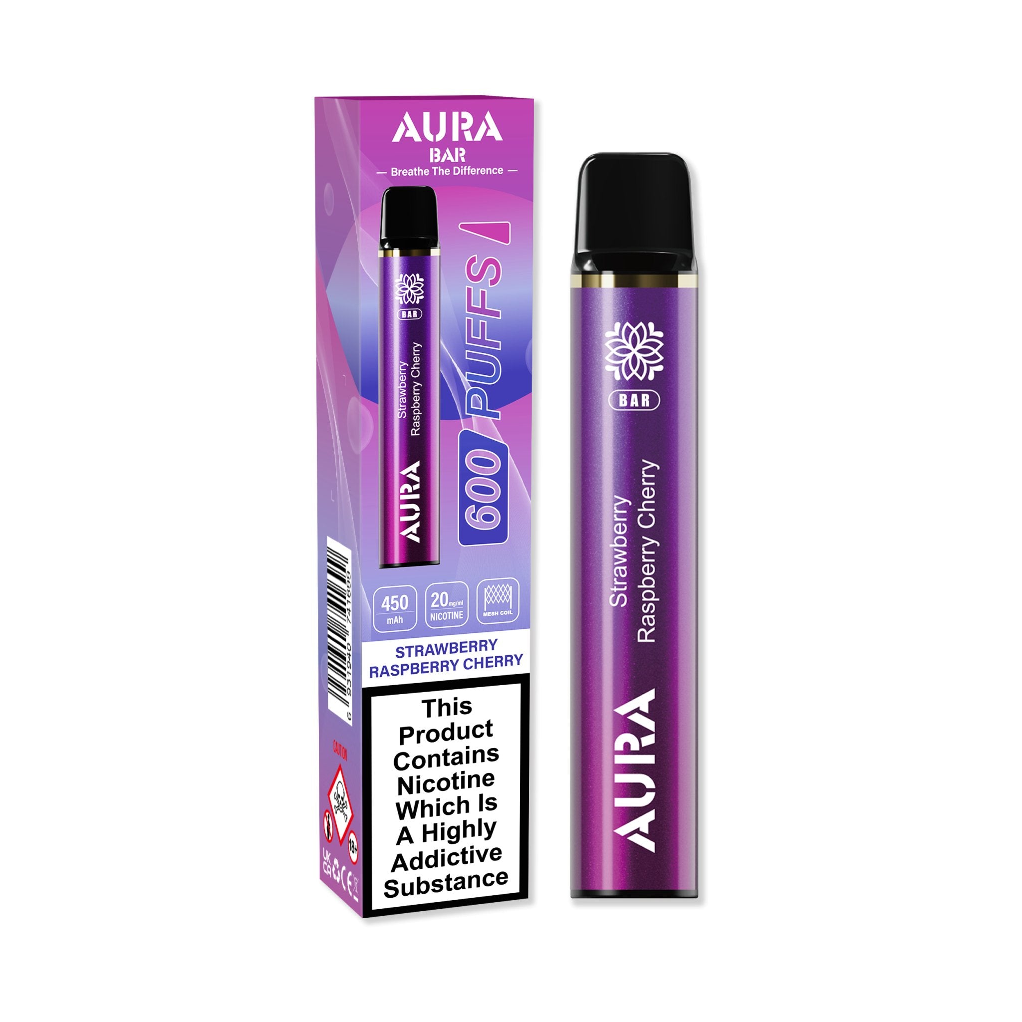 Aura Bar 600 Puffs Disposbale Vape By Crystal Prime - Box of 10 #Simbavapes#