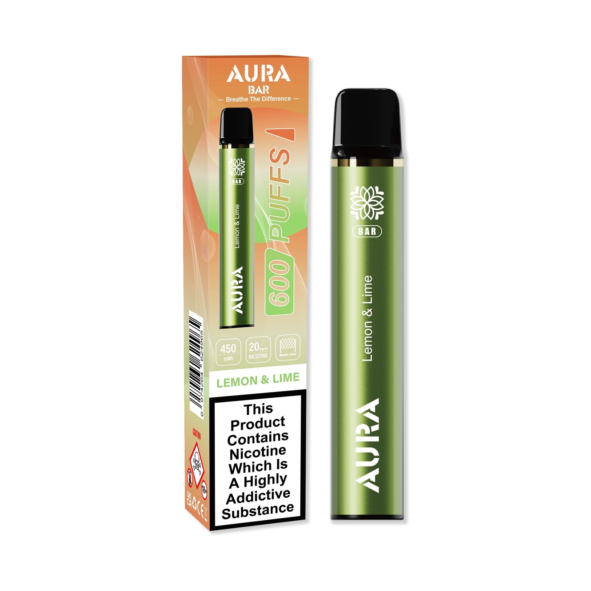 Aura Bar 600 Puffs Disposbale Vape By Crystal Prime - Box of 10 #Simbavapes#