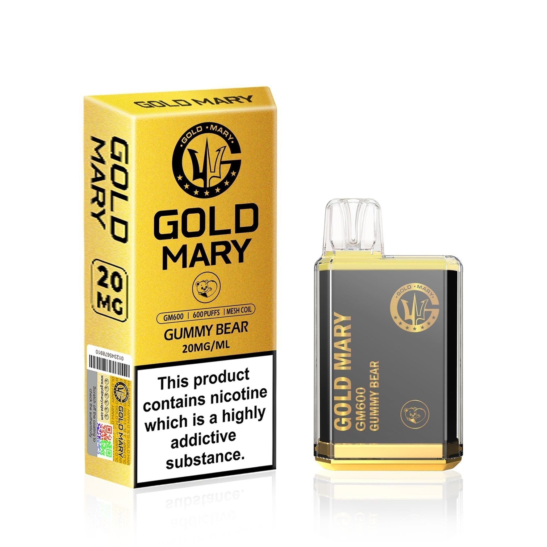 Gold Mary GM600 Disposable Vape Bar Pod Box of 10 - #Simbavapeswholesale#