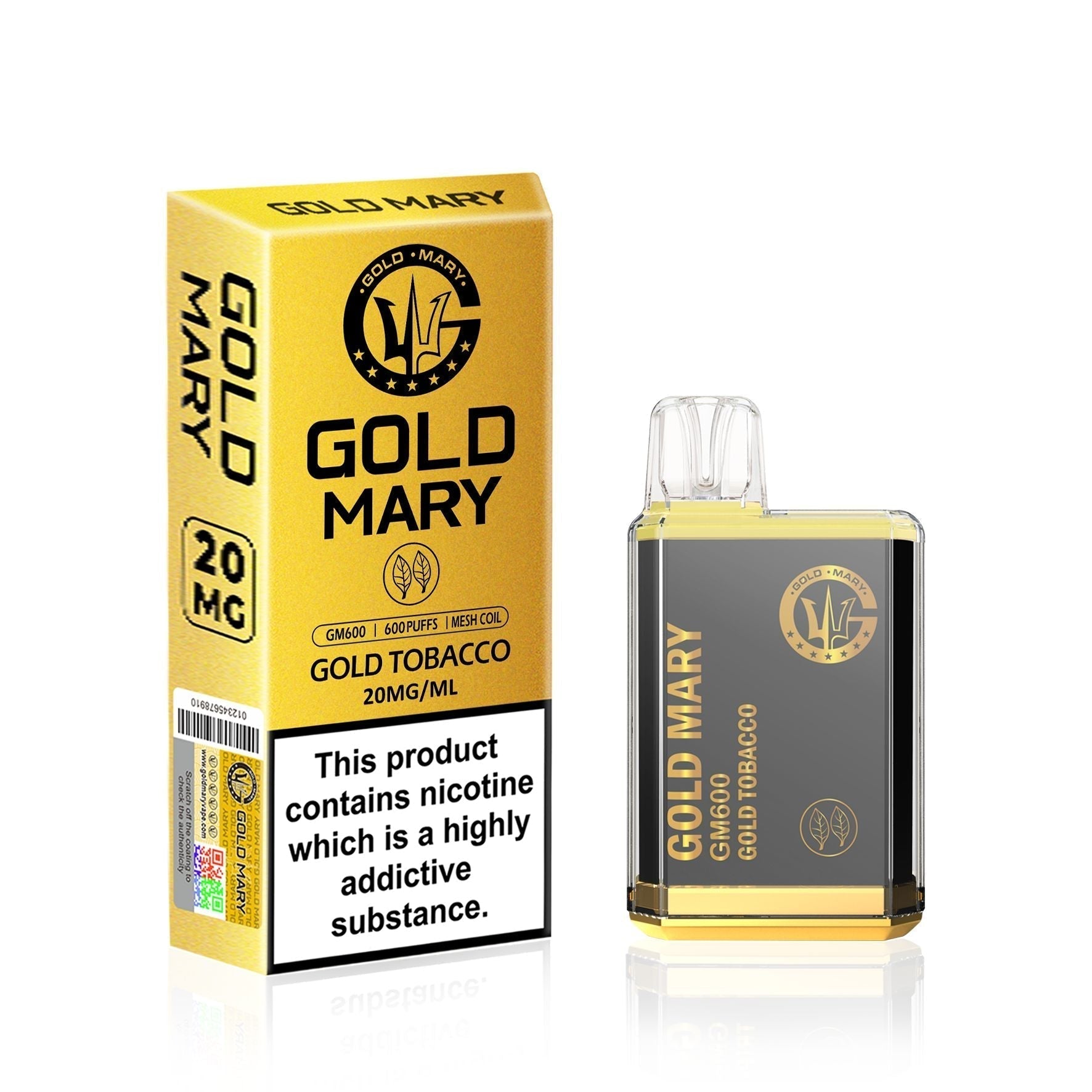 Gold Mary GM600 Disposable Vape Bar Pod Box of 10 - #Simbavapeswholesale#