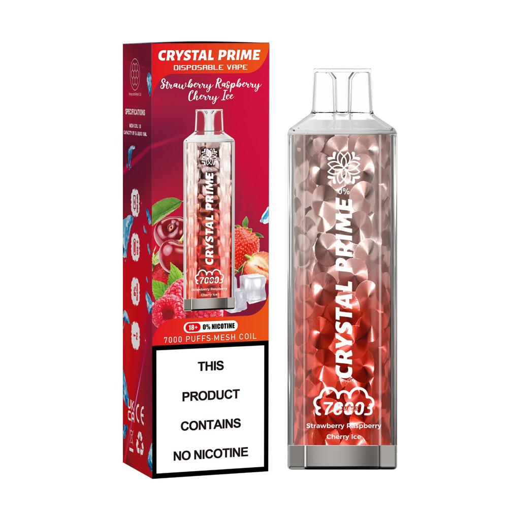Zero Nicotine Crystal Prime 3D 7000 Disposable Vape Puff Bar - Box of 10 - #Simbavapeswholesale#